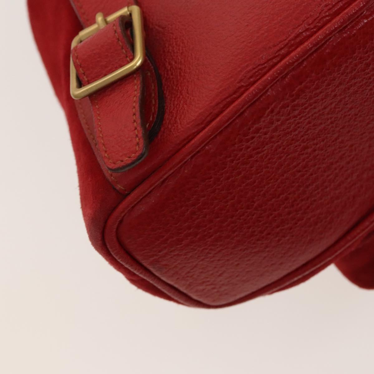 GUCCI Bamboo Backpack Suede Outlet Red 003 8030 3444 Auth BA1641
