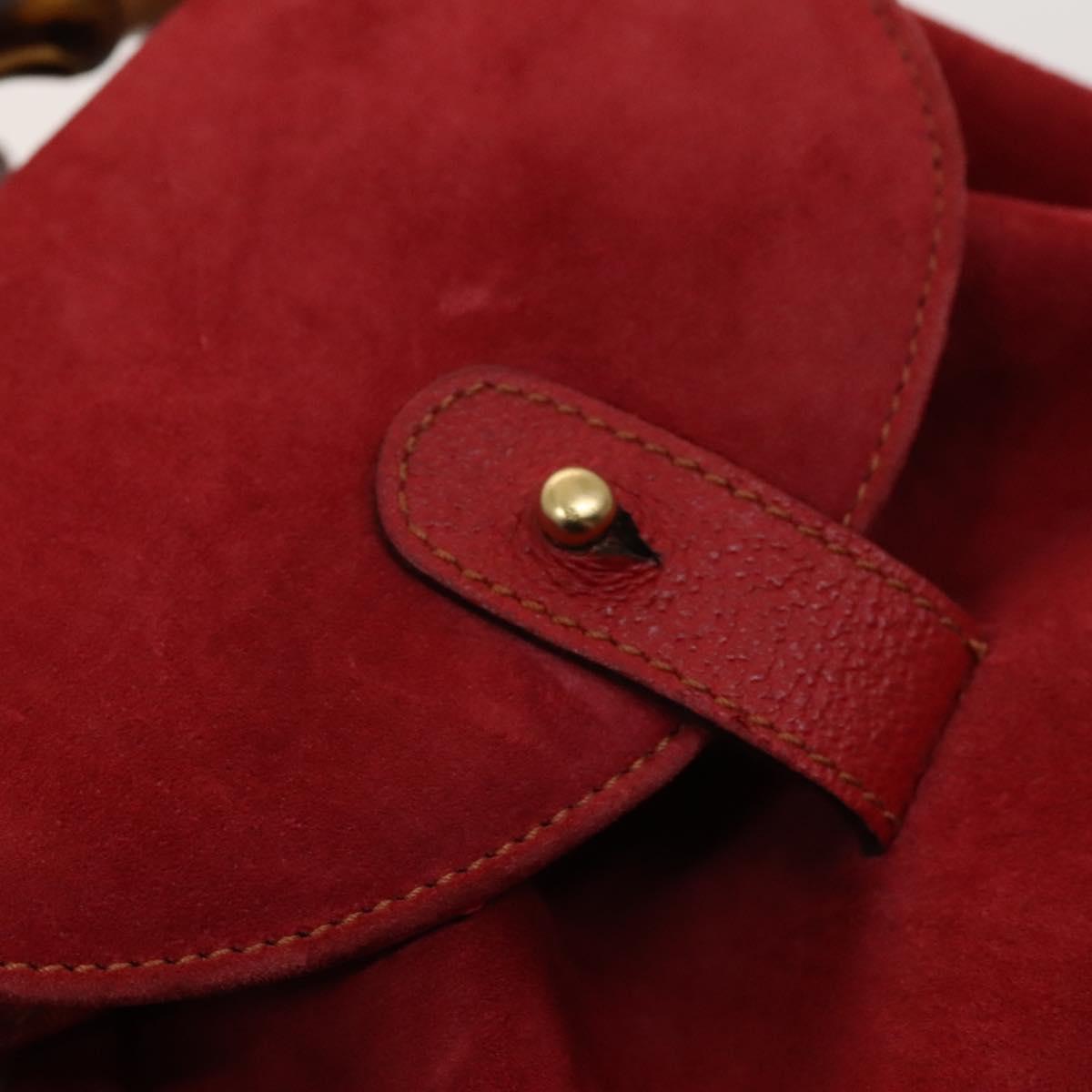 GUCCI Bamboo Backpack Suede Outlet Red 003 8030 3444 Auth BA1641