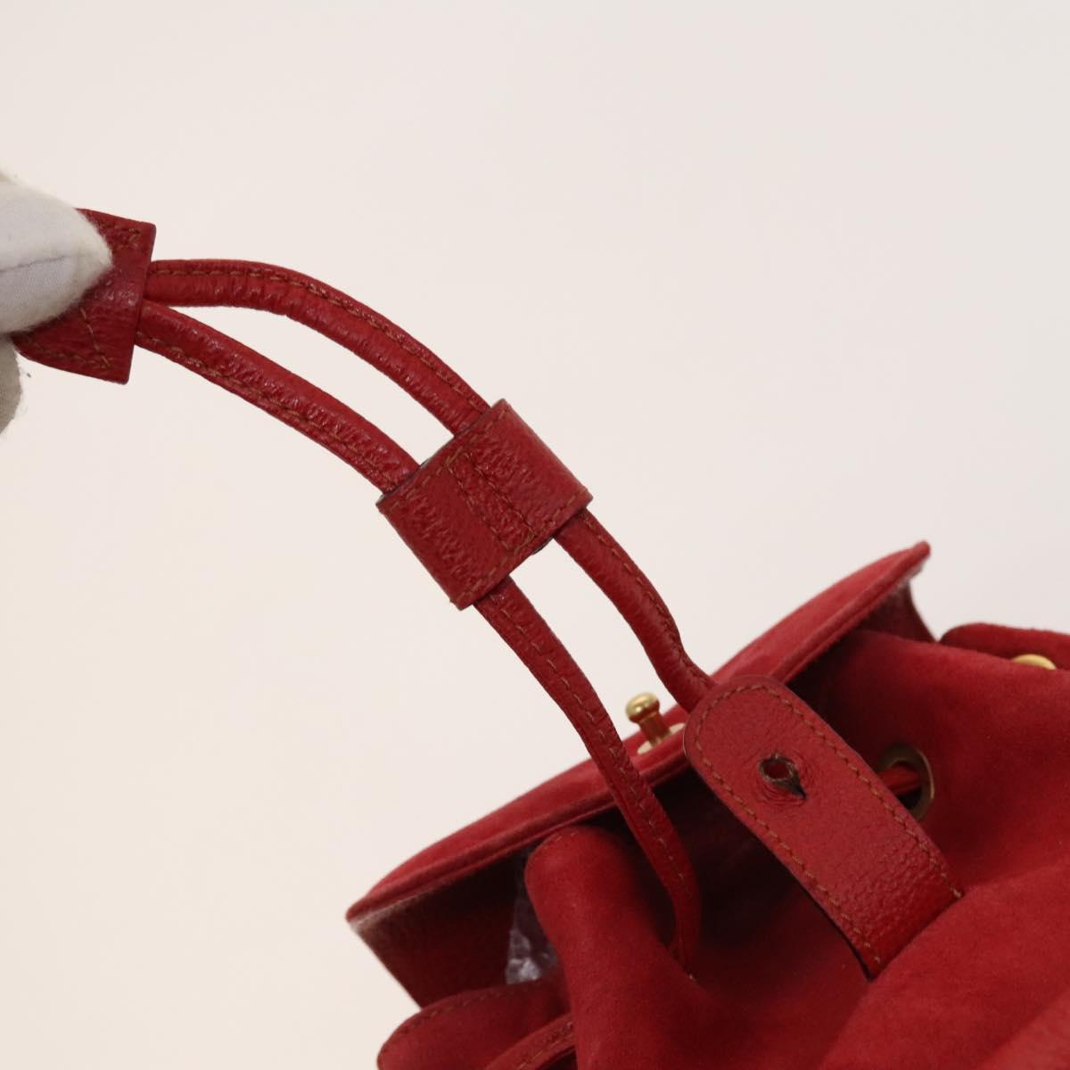 GUCCI Bamboo Backpack Suede Outlet Red 003 8030 3444 Auth BA1641
