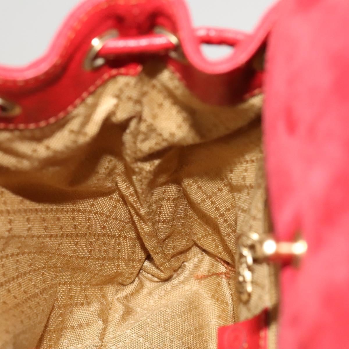 GUCCI Bamboo Backpack Suede Outlet Red 003 8030 3444 Auth BA1641