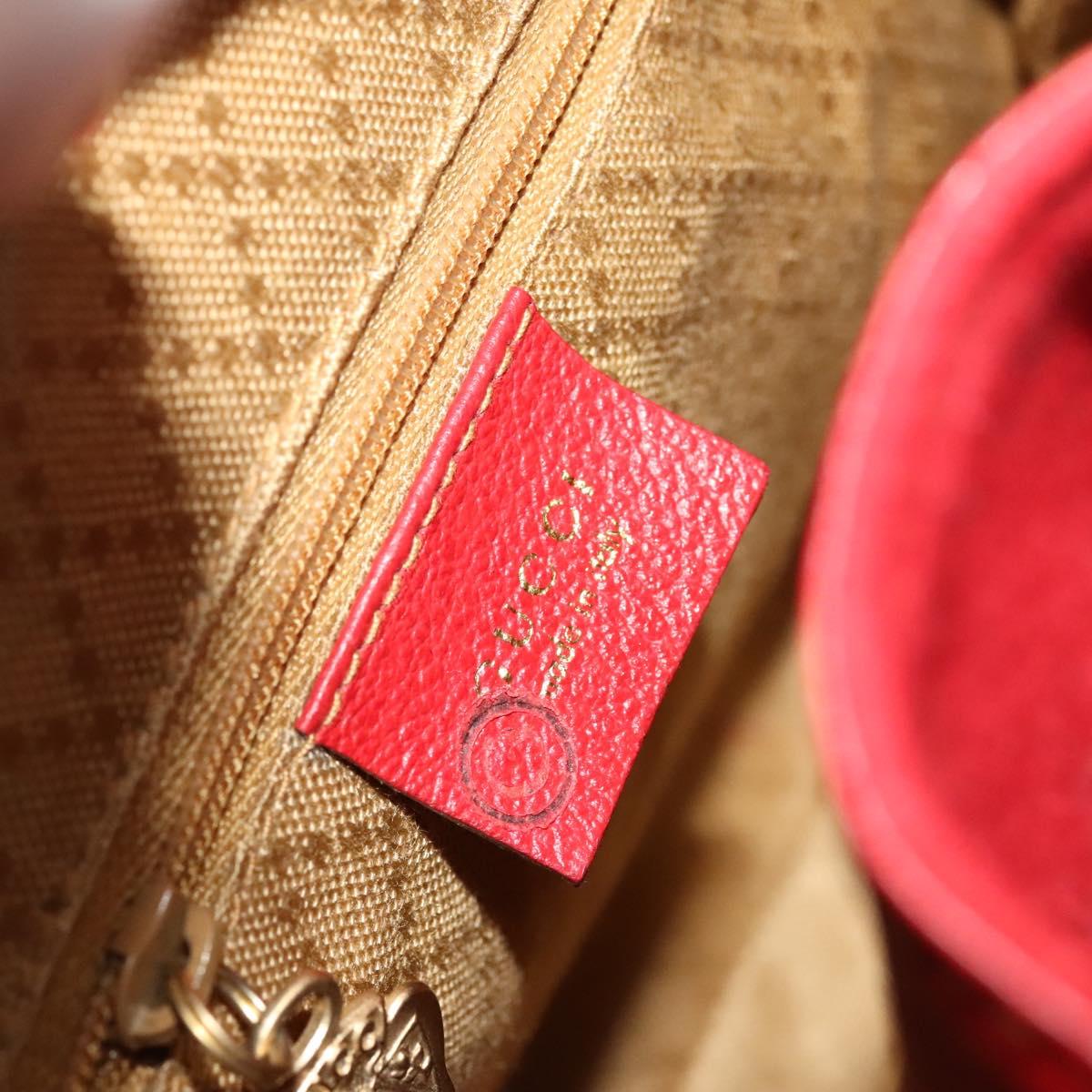 GUCCI Bamboo Backpack Suede Outlet Red 003 8030 3444 Auth BA1641