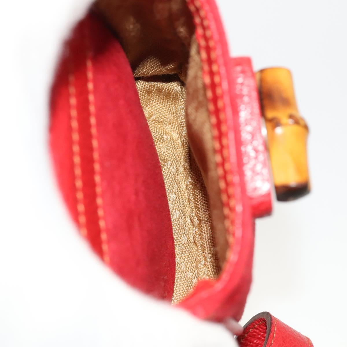 GUCCI Bamboo Backpack Suede Outlet Red 003 8030 3444 Auth BA1641