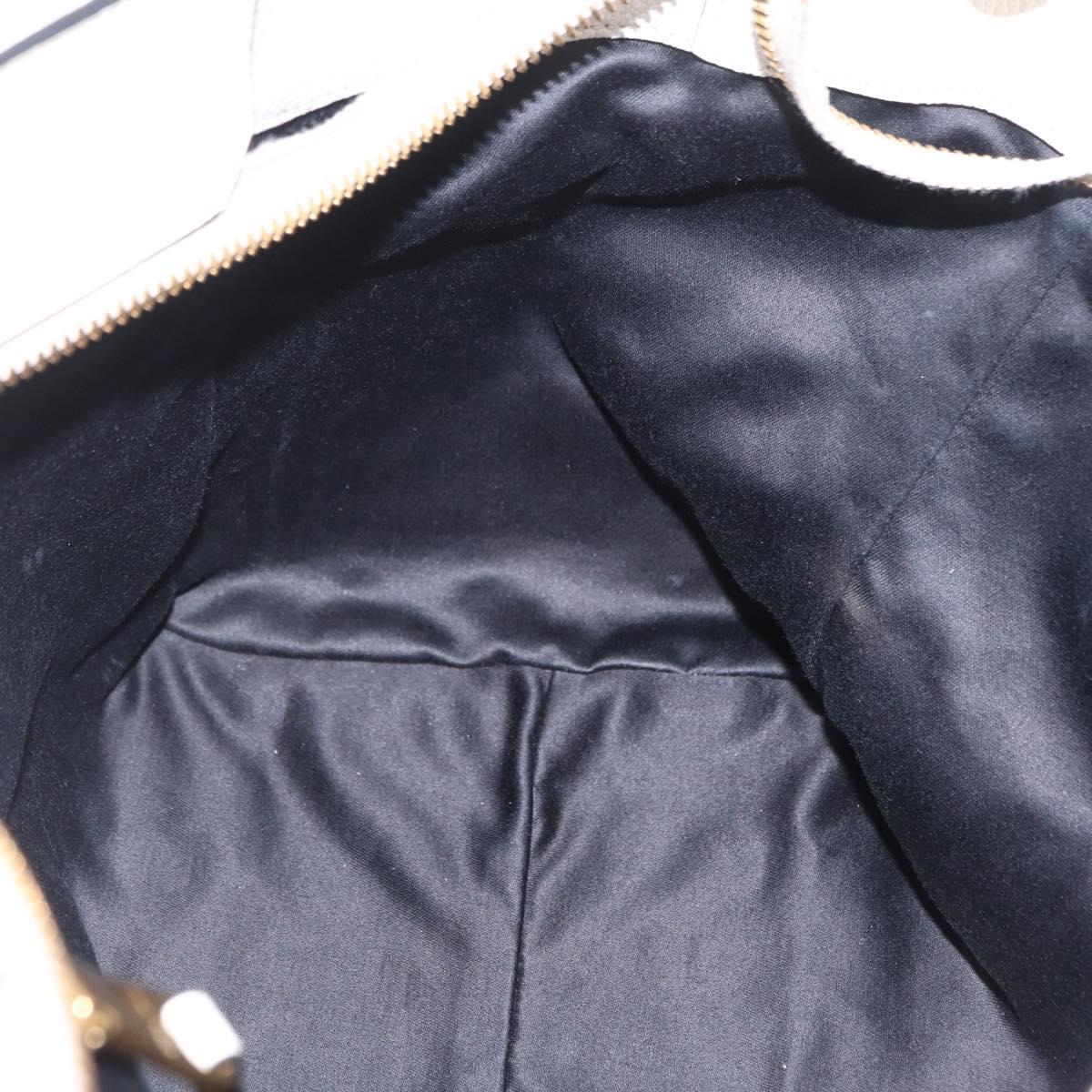 Miu Miu Tote Bag Leather 2way White Gold Auth BA16413A