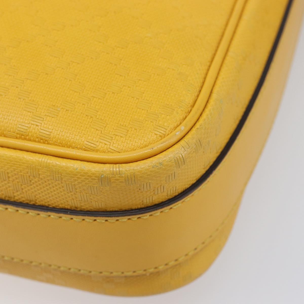 GUCCI Diamante Shoulder Bag Leather Yellow Gold 201448 Auth BA16419A