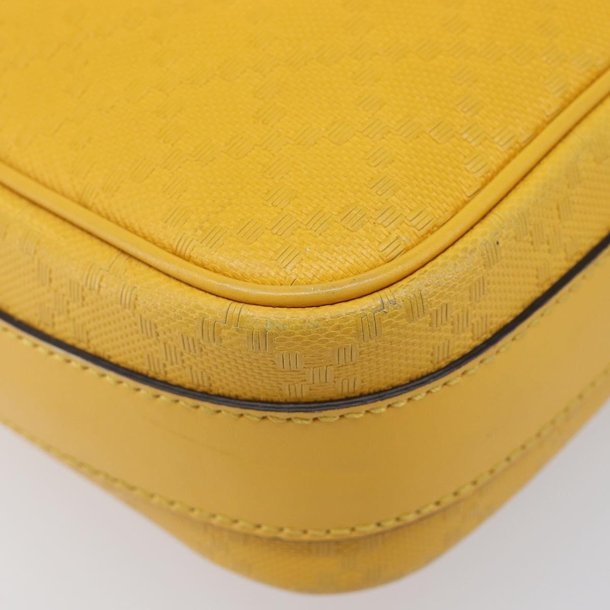 GUCCI Diamante Shoulder Bag Leather Yellow Gold 201448 Auth BA16419A