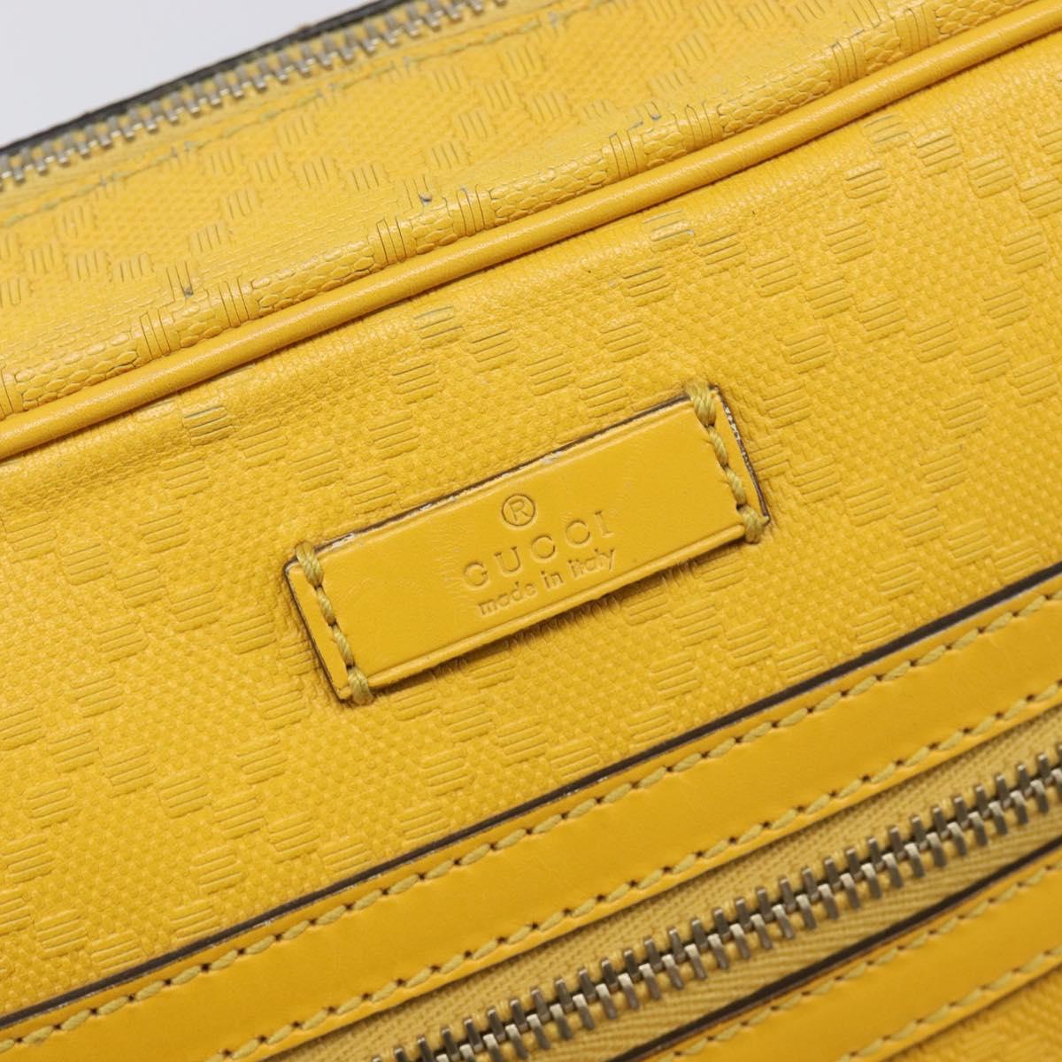 GUCCI Diamante Shoulder Bag Leather Yellow Gold 201448 Auth BA16419A