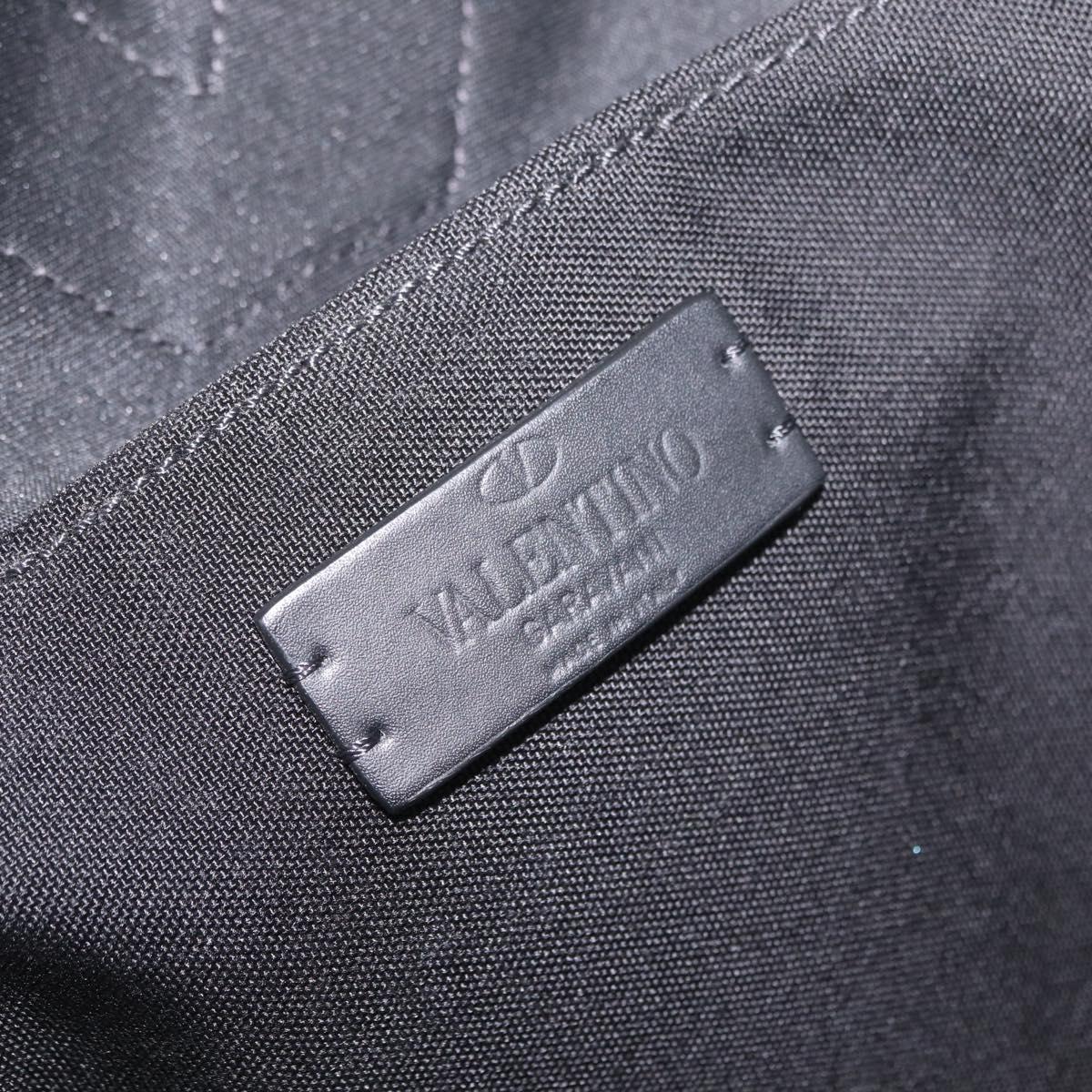 Valentino Backpack Canvas Black Silver Auth BA16435A