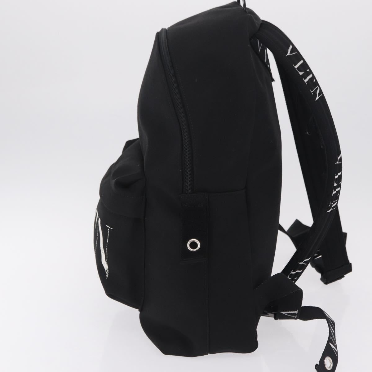 Valentino Backpack Canvas Black Silver Auth BA16435A
