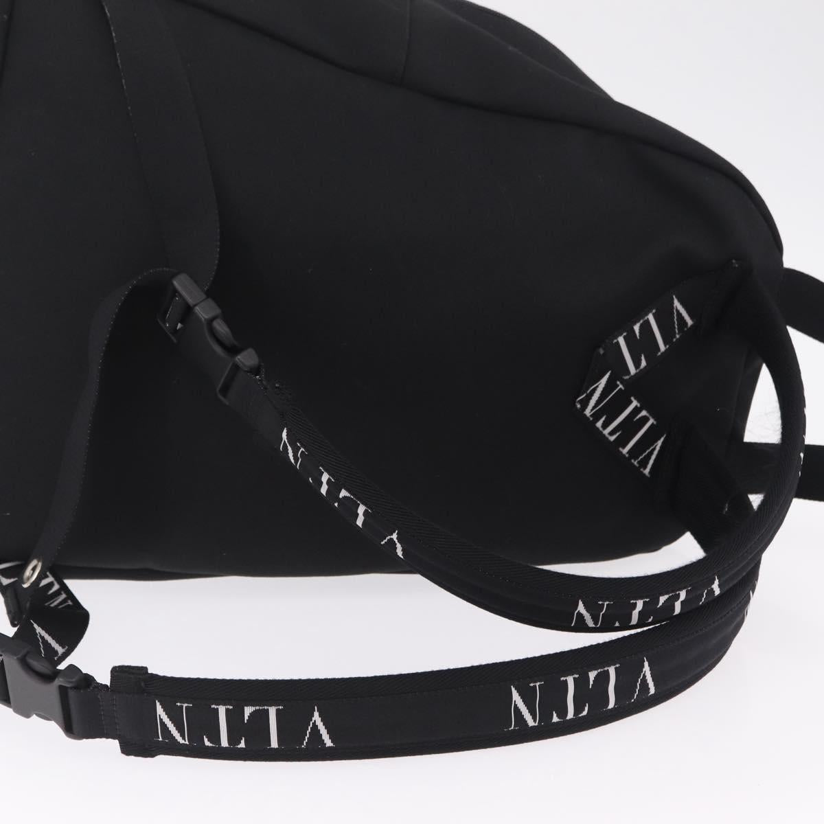 Valentino Backpack Canvas Black Silver Auth BA16435A