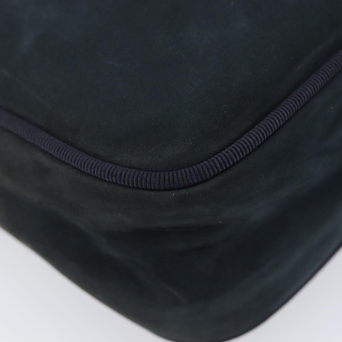 Salvatore Ferragamo Vala Shoulder Bag Suede Black Gold Auth BA16436