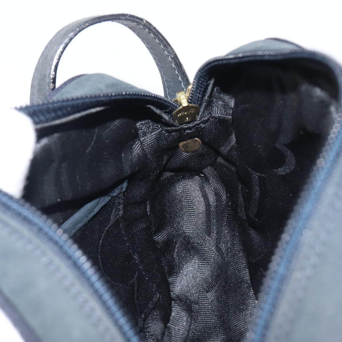 Salvatore Ferragamo Vala Shoulder Bag Suede Black Gold Auth BA16436