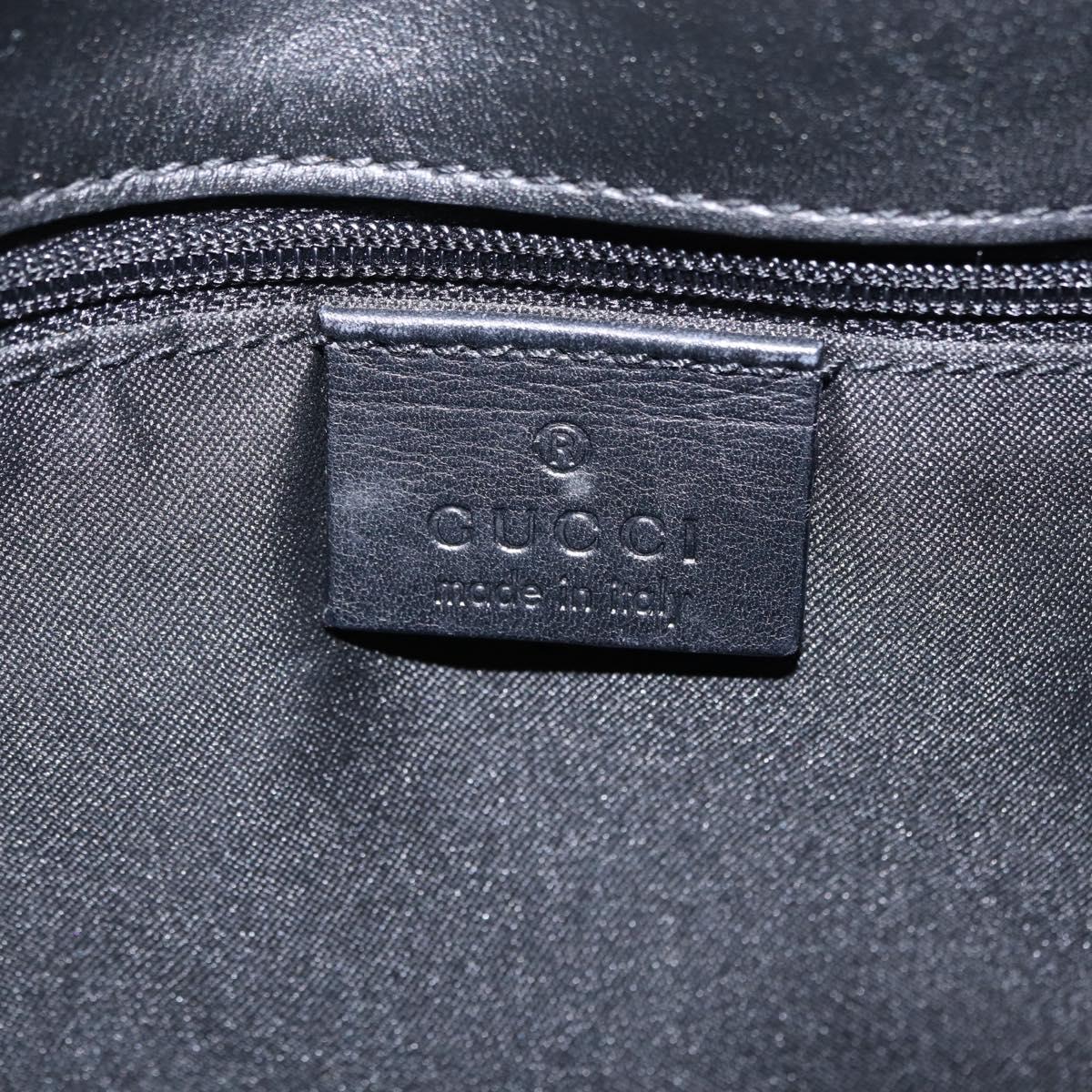 GUCCI Shoulder Bag Suede Black Silver 001 3307 Auth BA16447
