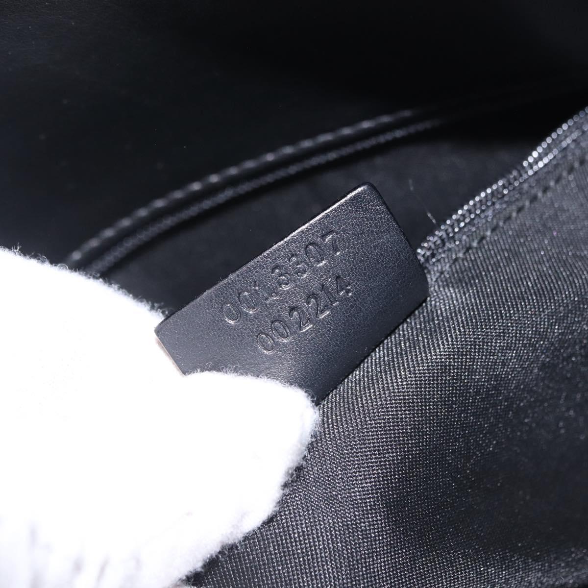 GUCCI Shoulder Bag Suede Black Silver 001 3307 Auth BA16447