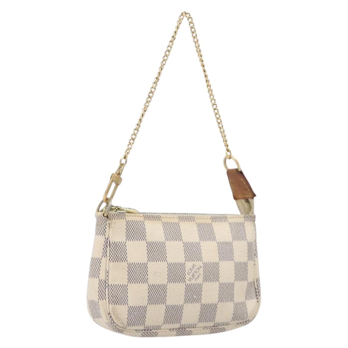 LOUIS VUITTON Damier Azur Mini Pochette Accessoires Pouch N63005 LV Auth BA16455