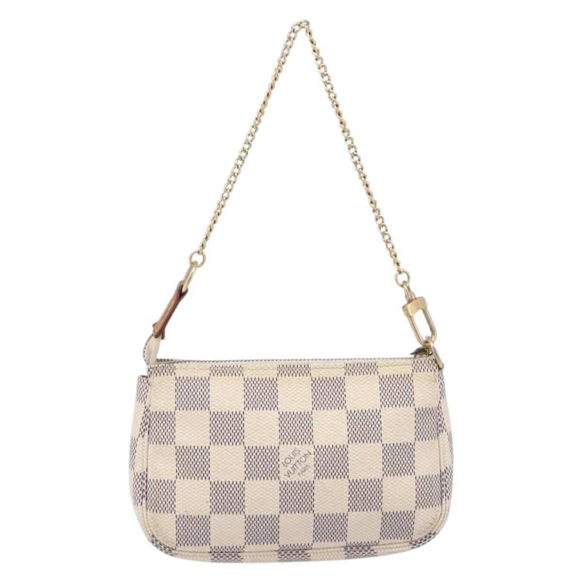 LOUIS VUITTON Damier Azur Mini Pochette Accessoires Pouch N63005 LV Auth BA16455