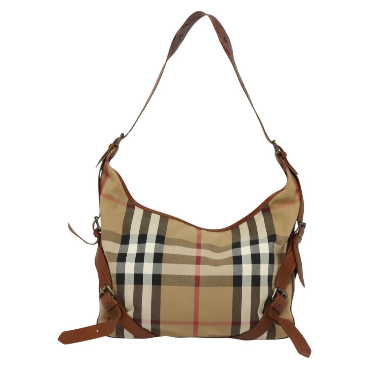 BURBERRY Shoulder Bag Canvas Brown Auth BA1646
