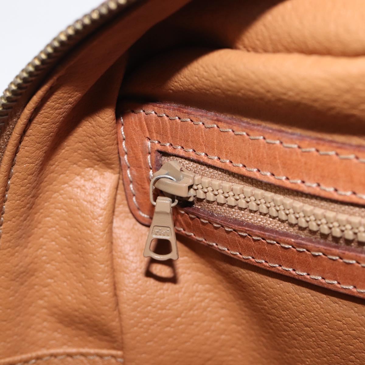 CELINE Macadam Canvas Hand Bag PVC Leather Brown Gold Auth BA16462