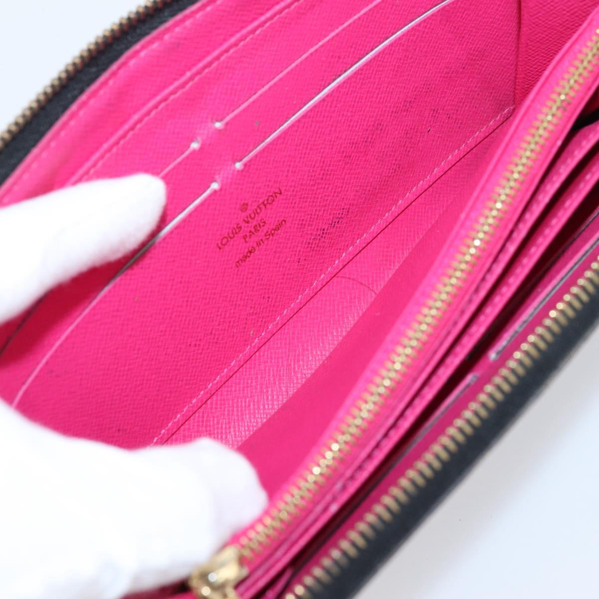 LOUIS VUITTON Monogram Multicolor Zippy Wallet Black M60243 LV Auth BA16464