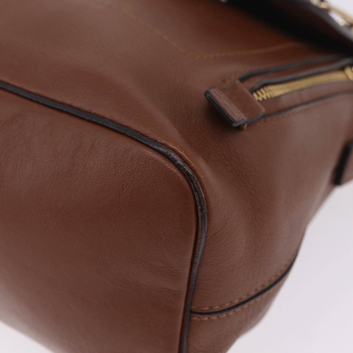 Chloe Faye Mini Backpack Leather Brown Gold Auth BA16466