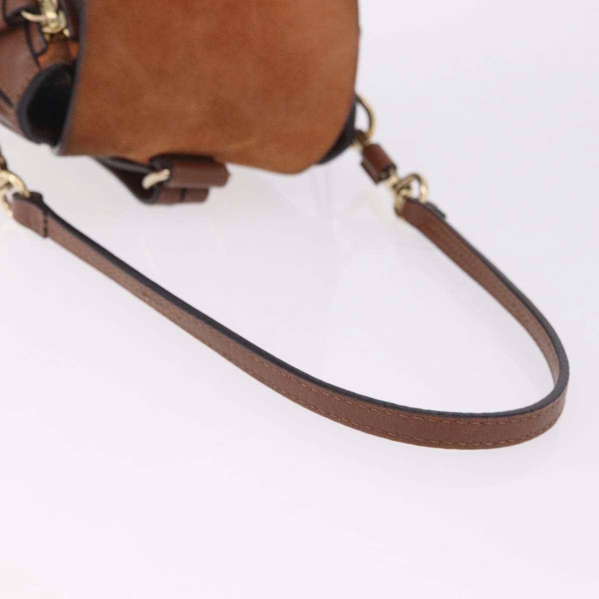 Chloe Faye Mini Backpack Leather Brown Gold Auth BA16466