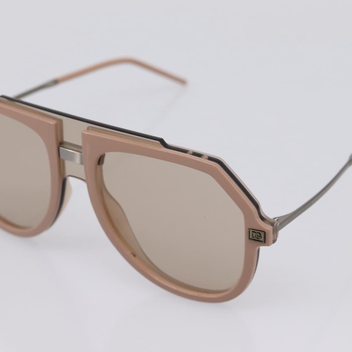 Dolce & Gabbana Sunglasses Metal Beige Silver Auth BA16471