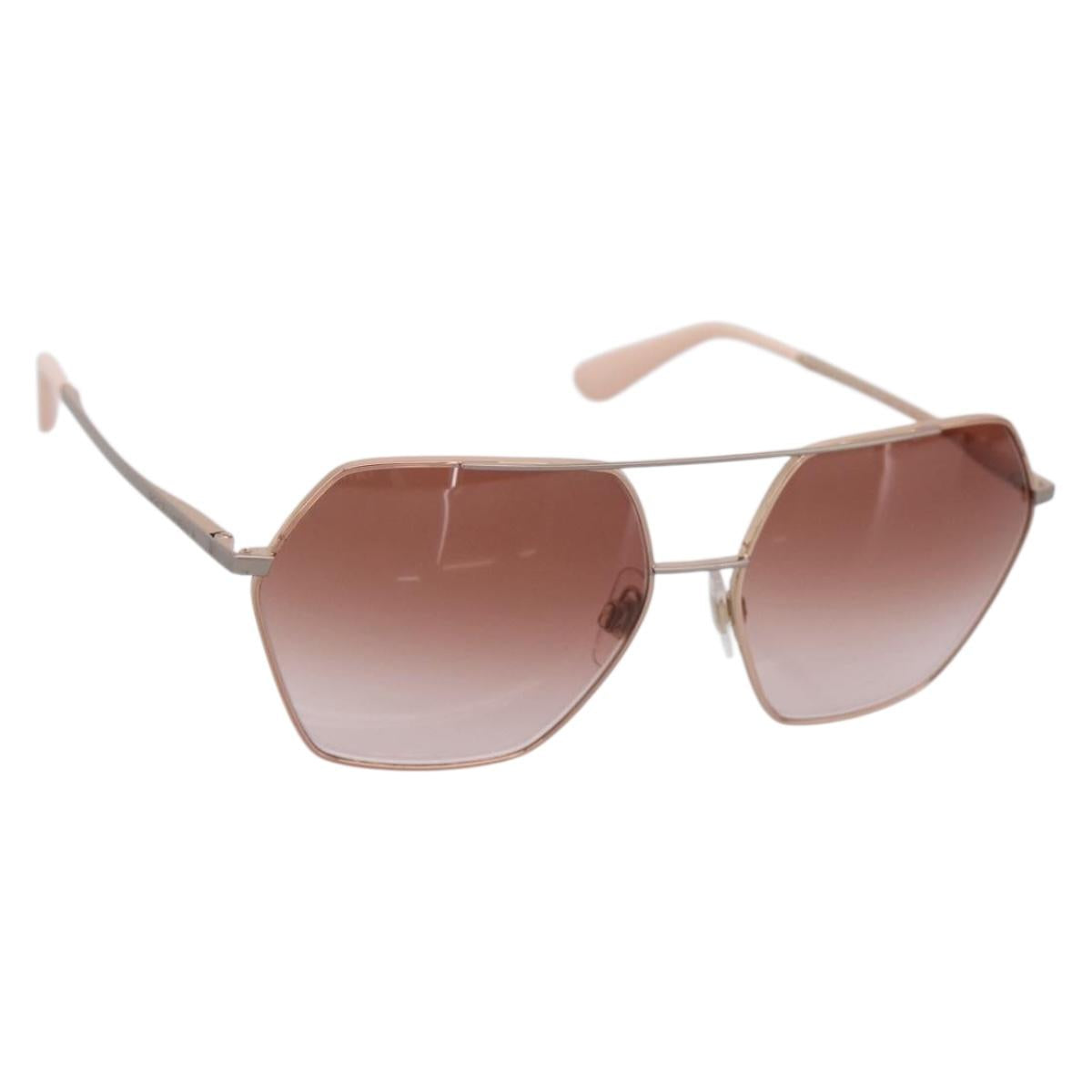 Dolce & Gabbana Sunglasses Metal Beige Gold Auth BA16472