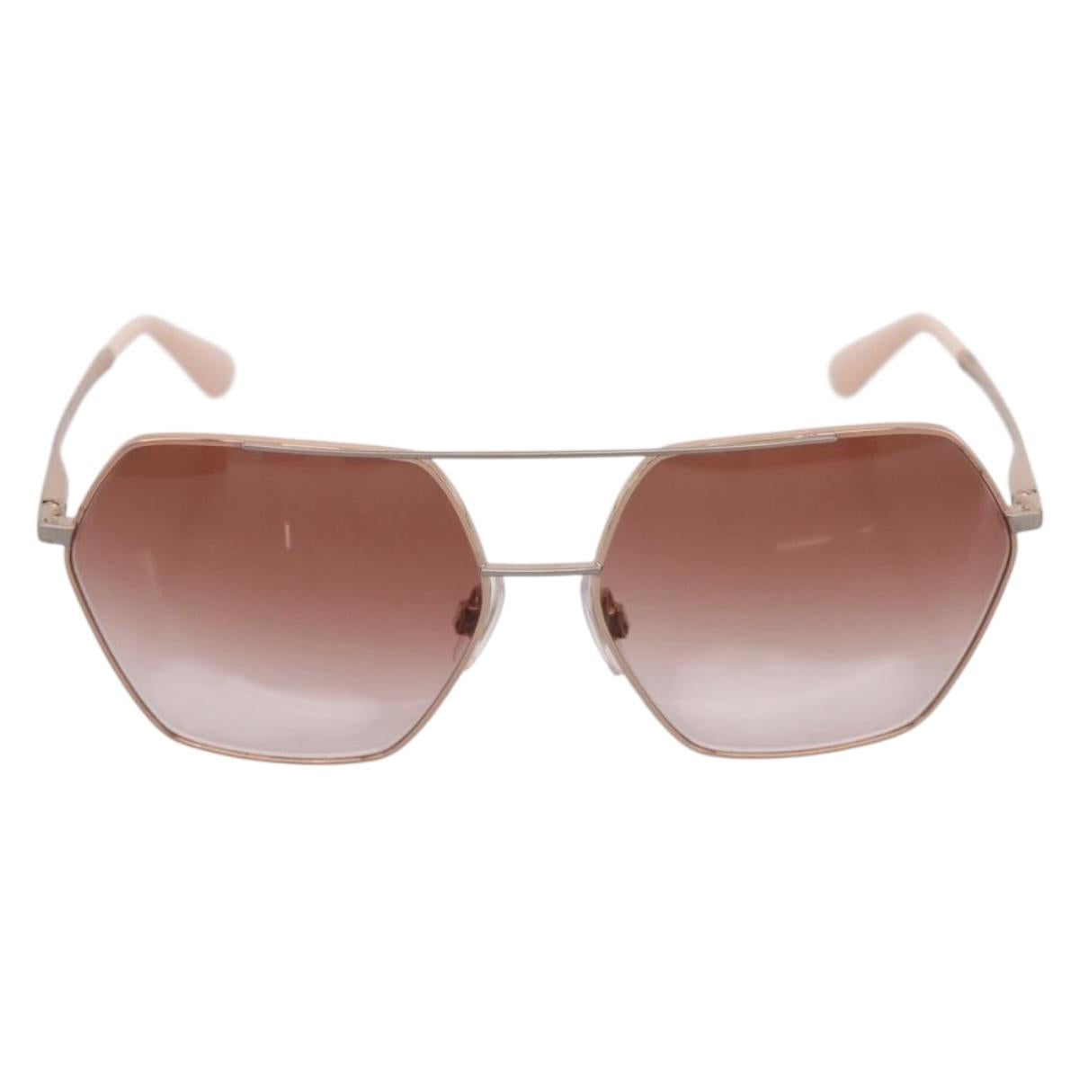 Dolce & Gabbana Sunglasses Metal Beige Gold Auth BA16472