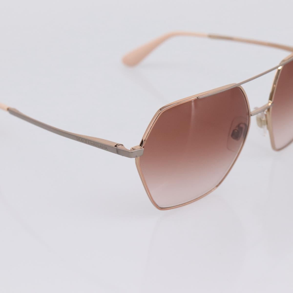 Dolce & Gabbana Sunglasses Metal Beige Gold Auth BA16472