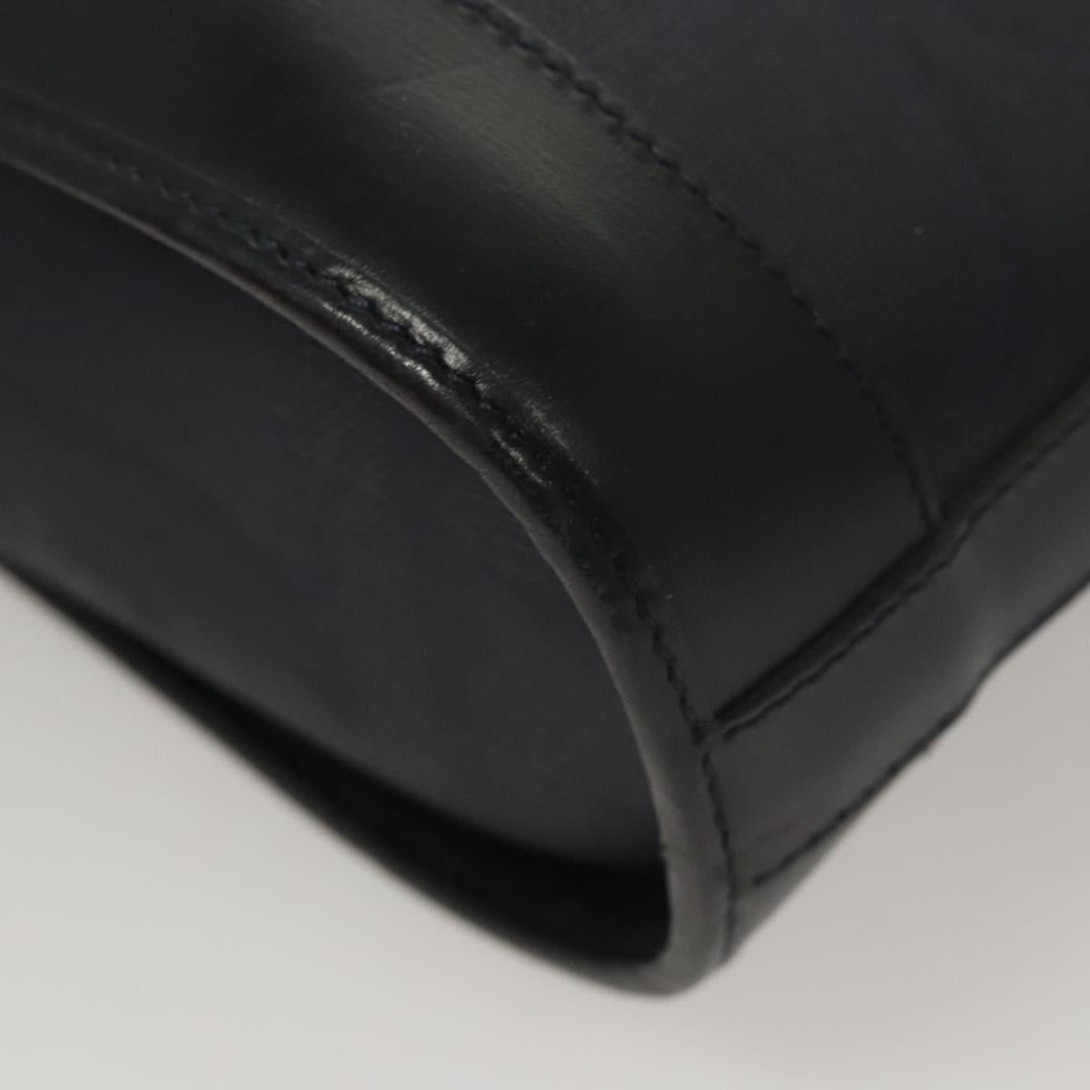 Christian Dior Trotter Canvas Shoulder Bag PVC Navy Gold Auth BA1648