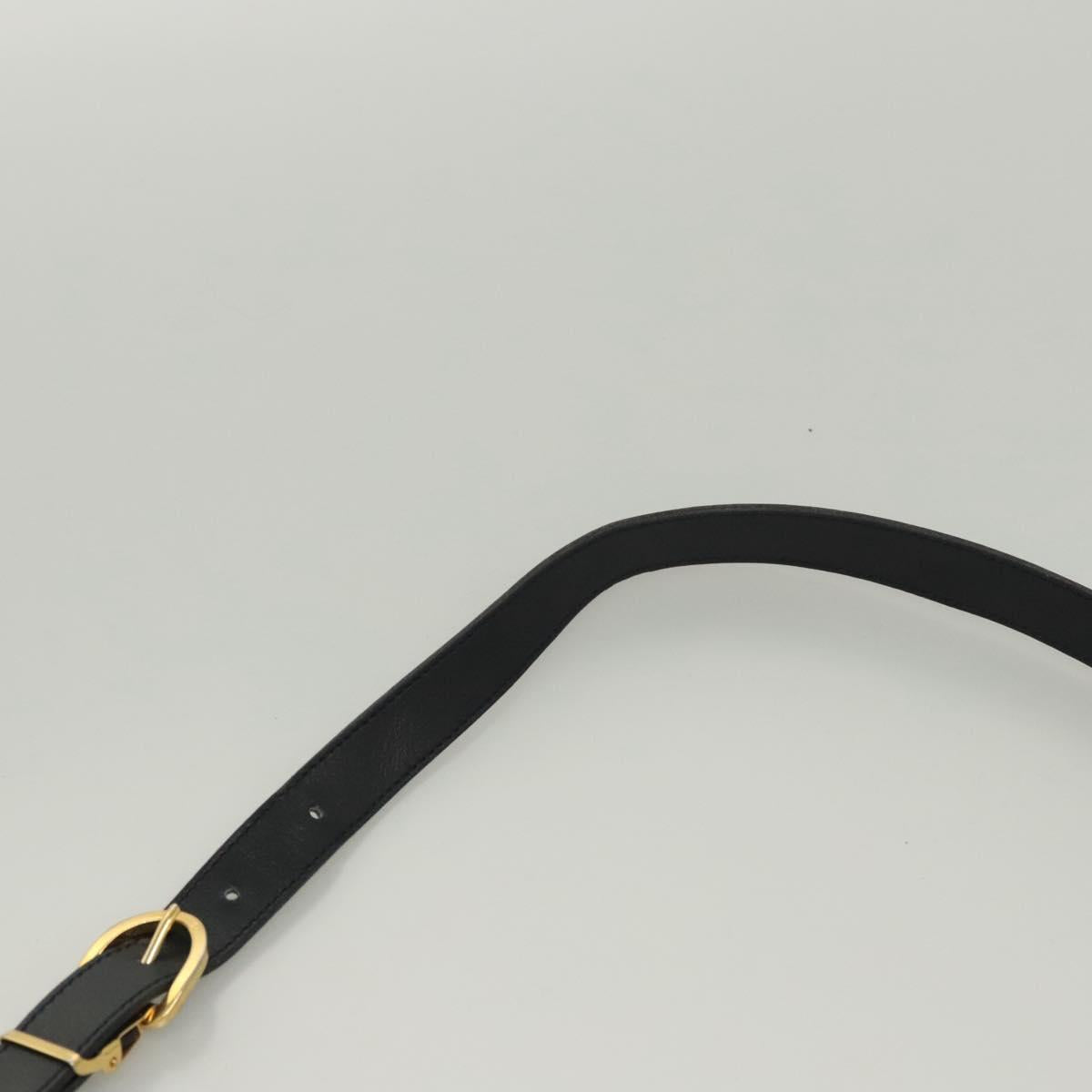 Christian Dior Trotter Canvas Shoulder Bag PVC Navy Gold Auth BA1648