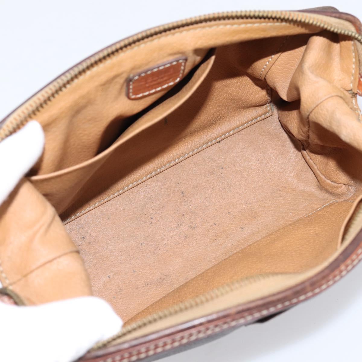 CELINE Macadam Canvas Shoulder Bag PVC Leather 2 Set Brown Auth BA16481