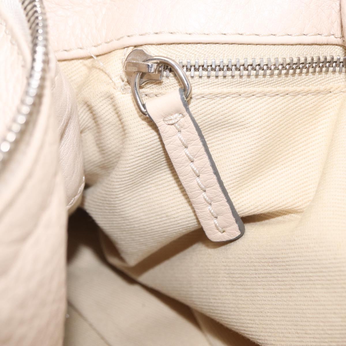 Chloe Paddington Hand Bag Leather Ivory Gold Tone Auth BA16483V