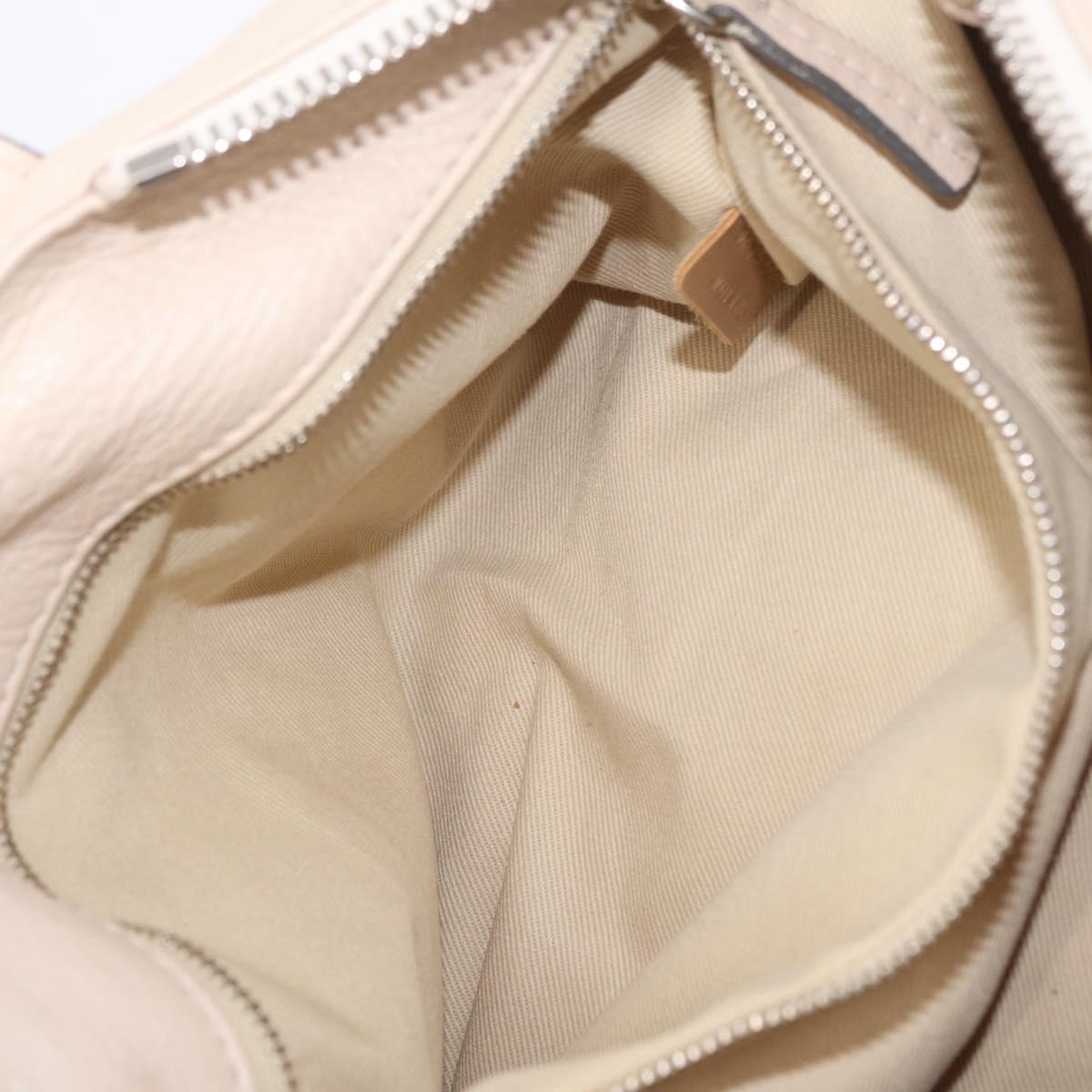 Chloe Paddington Hand Bag Leather Ivory Gold Tone Auth BA16483V