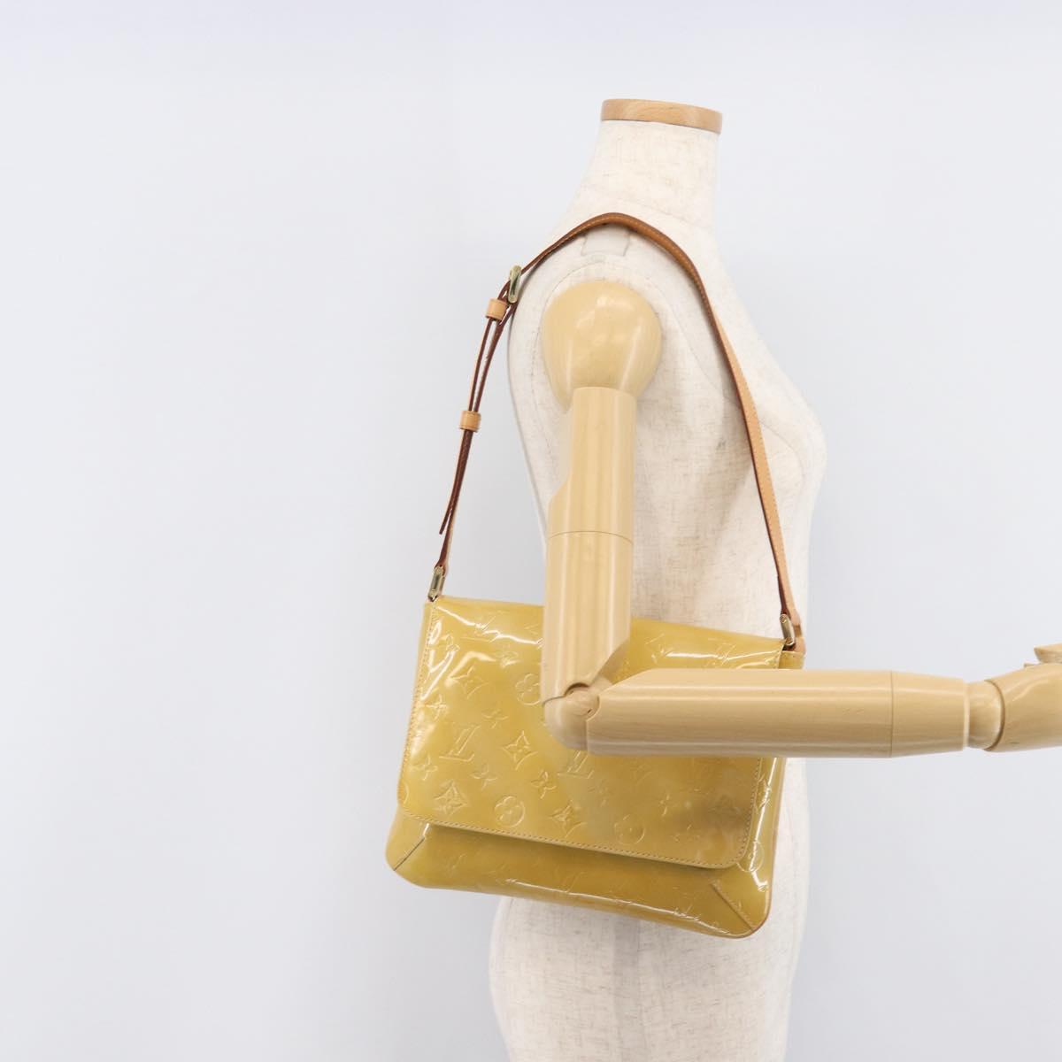 LOUIS VUITTON Monogram Vernis Thompson Street Bag Beige M91301 LV Auth BA16484A