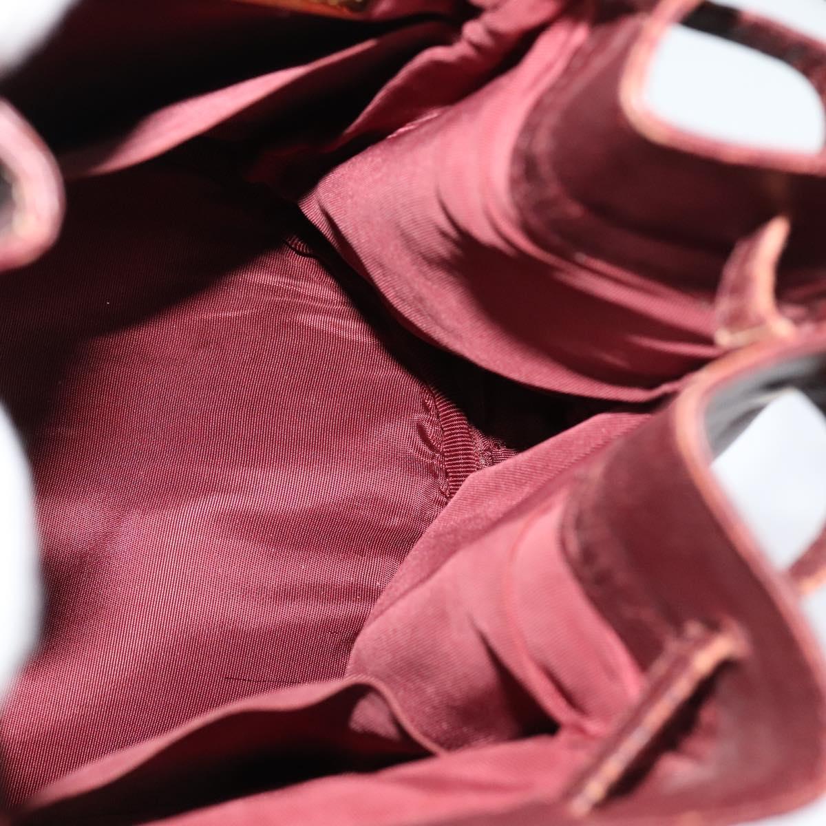 CARTIER Must Line Shoulder Bag Leather Bordeaux Gold Auth BA1649