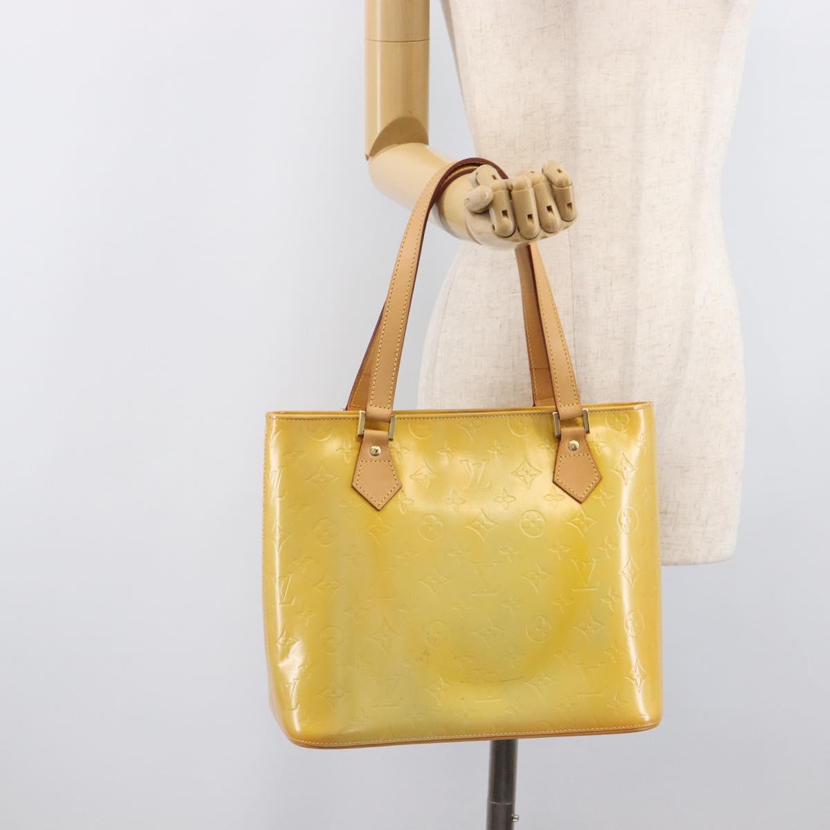 LOUIS VUITTON Monogram Vernis Houston Hand Bag Gris M91053 LV Auth BA16491