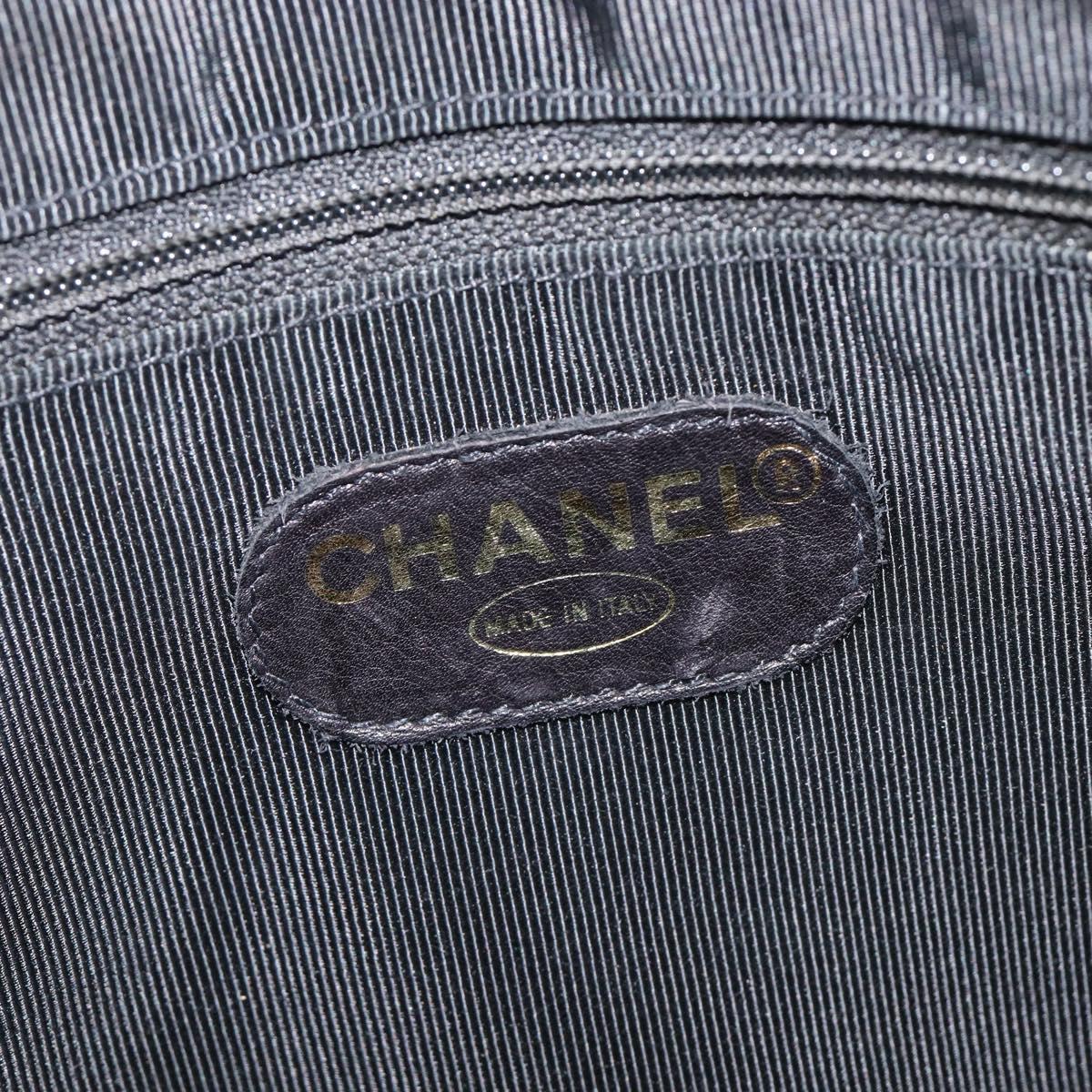 CHANEL COCO Mark Chain Shoulder Bag Patent Black Gold Tone CC Auth BA16492