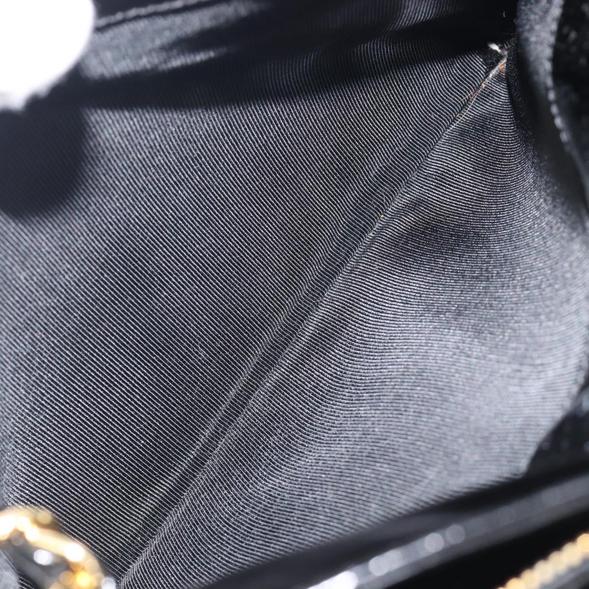 CHANEL COCO Mark Chain Shoulder Bag Patent Black Gold Tone CC Auth BA16492