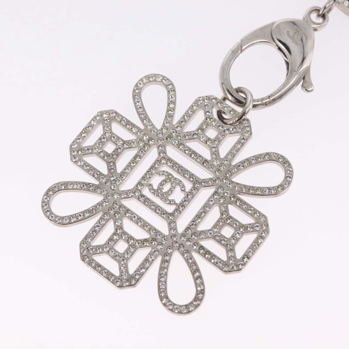 CHANEL Neck Strap Metal Black Silver CC Auth BA16508V