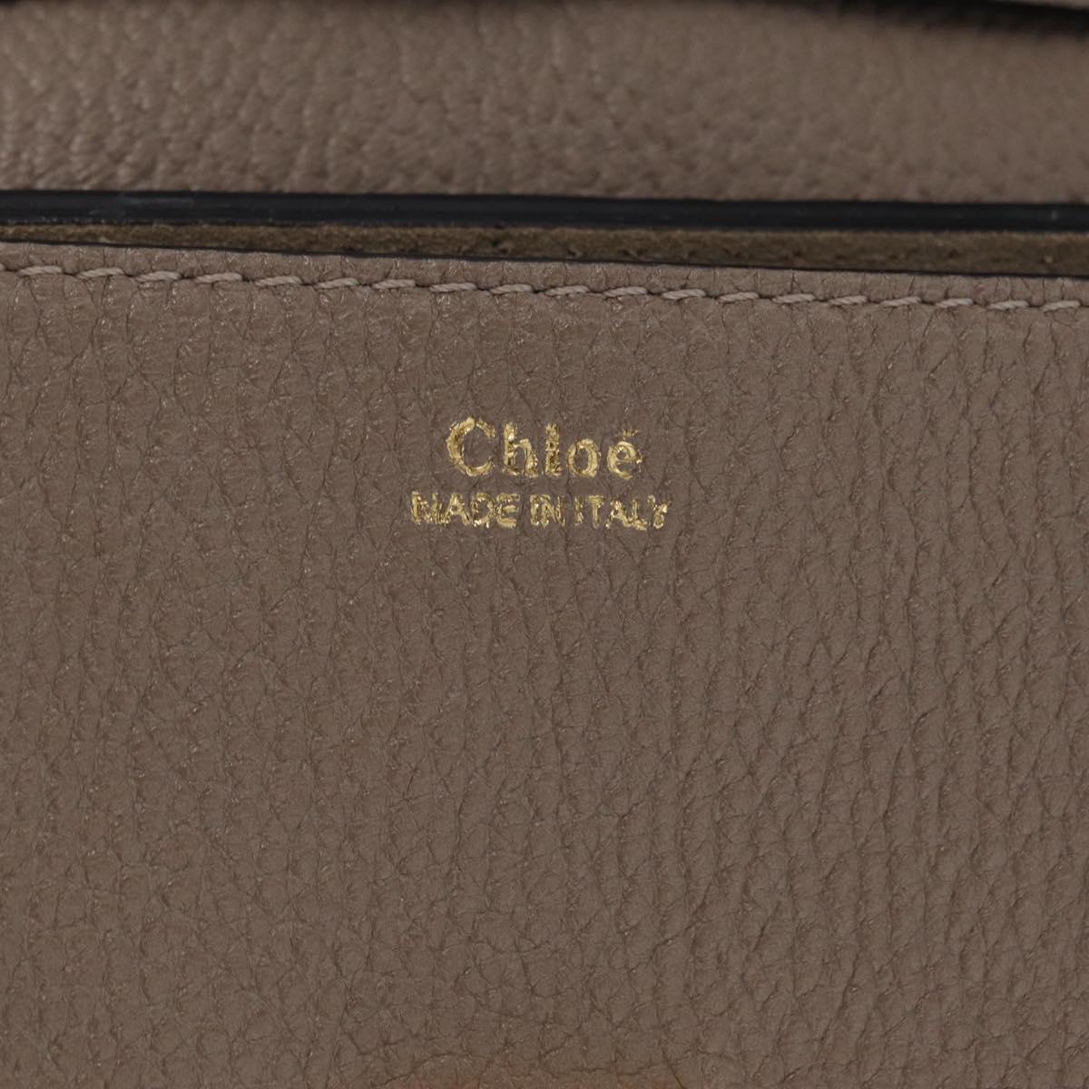 Chloe Chain Drew Shoulder Bag Leather Beige Gold Tone Auth BA16509