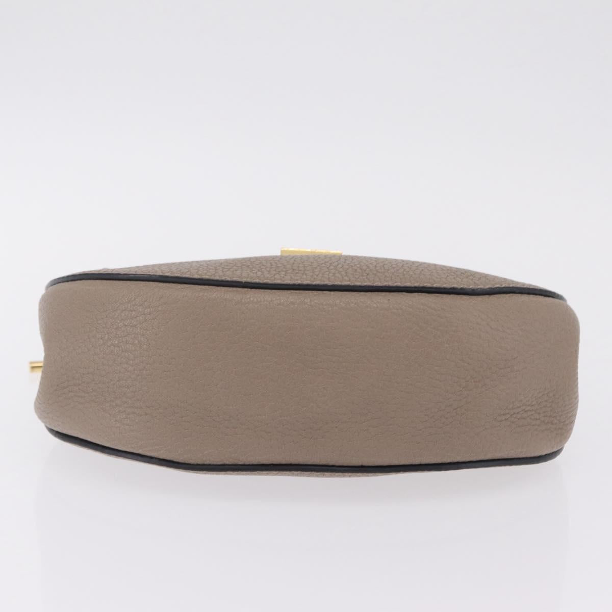 Chloe Chain Drew Shoulder Bag Leather Beige Gold Tone Auth BA16509