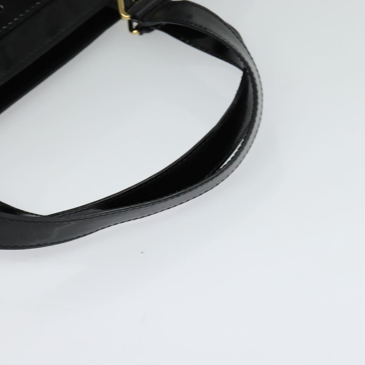 Christian Dior Trotter Canvas Hand Bag Black Gold Auth BA1651