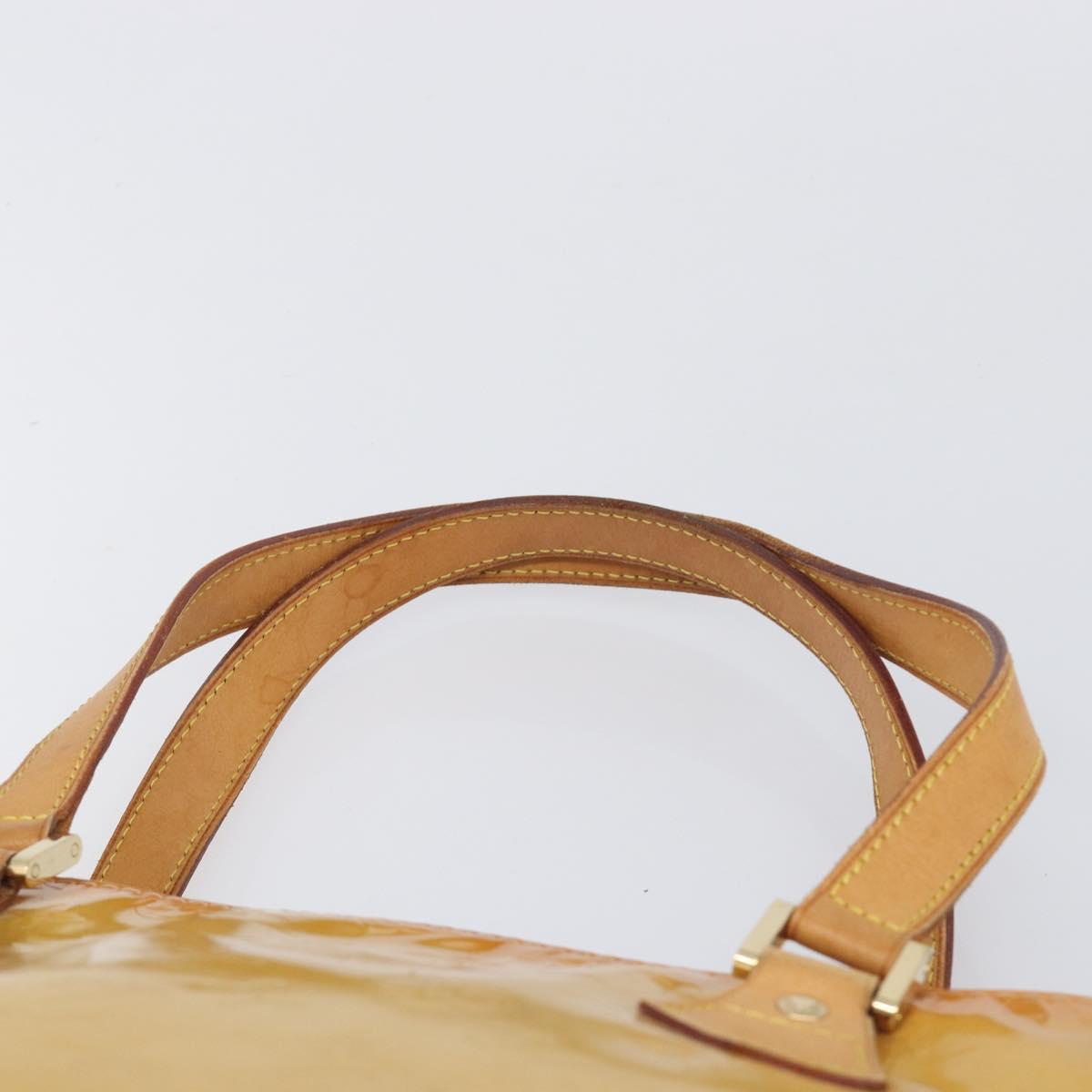 LOUIS VUITTON Monogram Vernis Houston Hand Bag Beige M91004 LV Auth BA16516