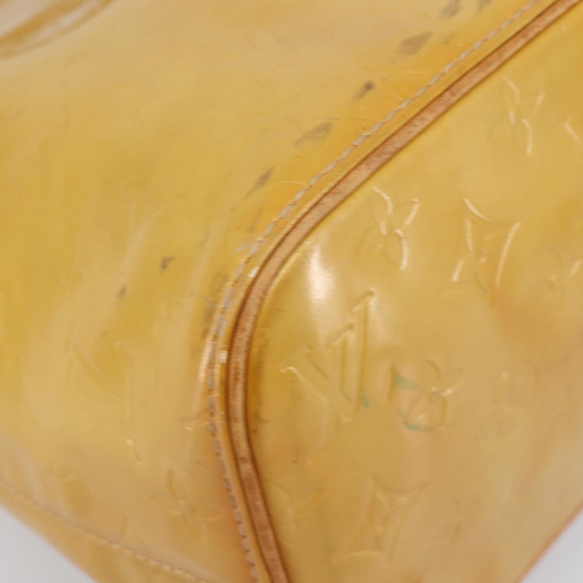 LOUIS VUITTON Monogram Vernis Houston Hand Bag Beige M91004 LV Auth BA16516