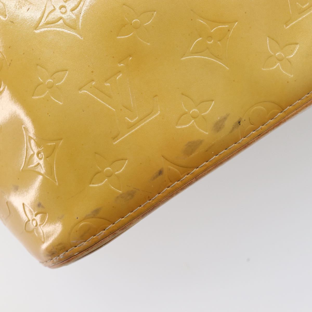 LOUIS VUITTON Monogram Vernis Houston Hand Bag Beige M91004 LV Auth BA16516