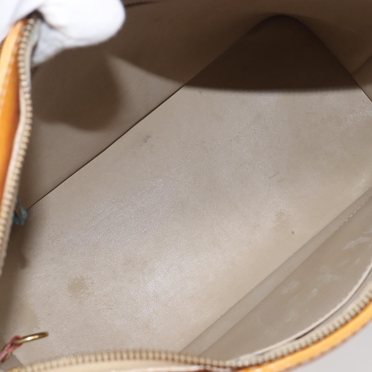 LOUIS VUITTON Monogram Vernis Houston Hand Bag Beige M91004 LV Auth BA16516