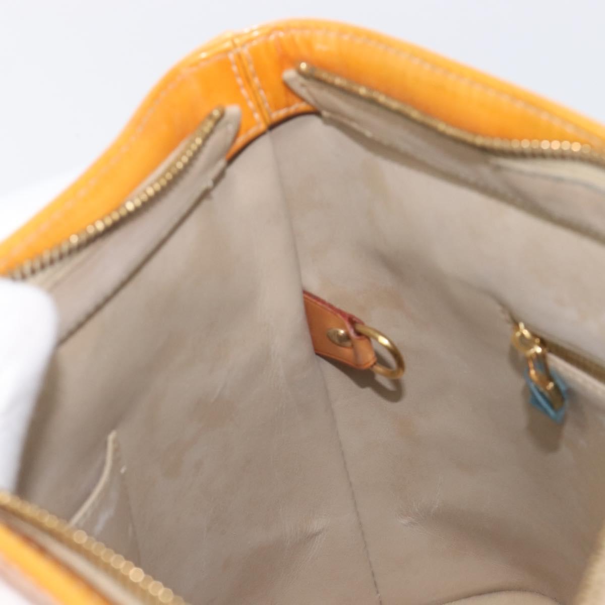 LOUIS VUITTON Monogram Vernis Houston Hand Bag Beige M91004 LV Auth BA16516
