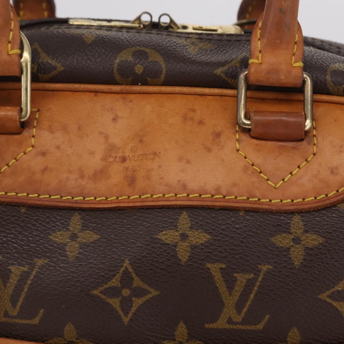 LOUIS VUITTON Monogram Deauville Hand Bag M47270 LV Auth BA16520