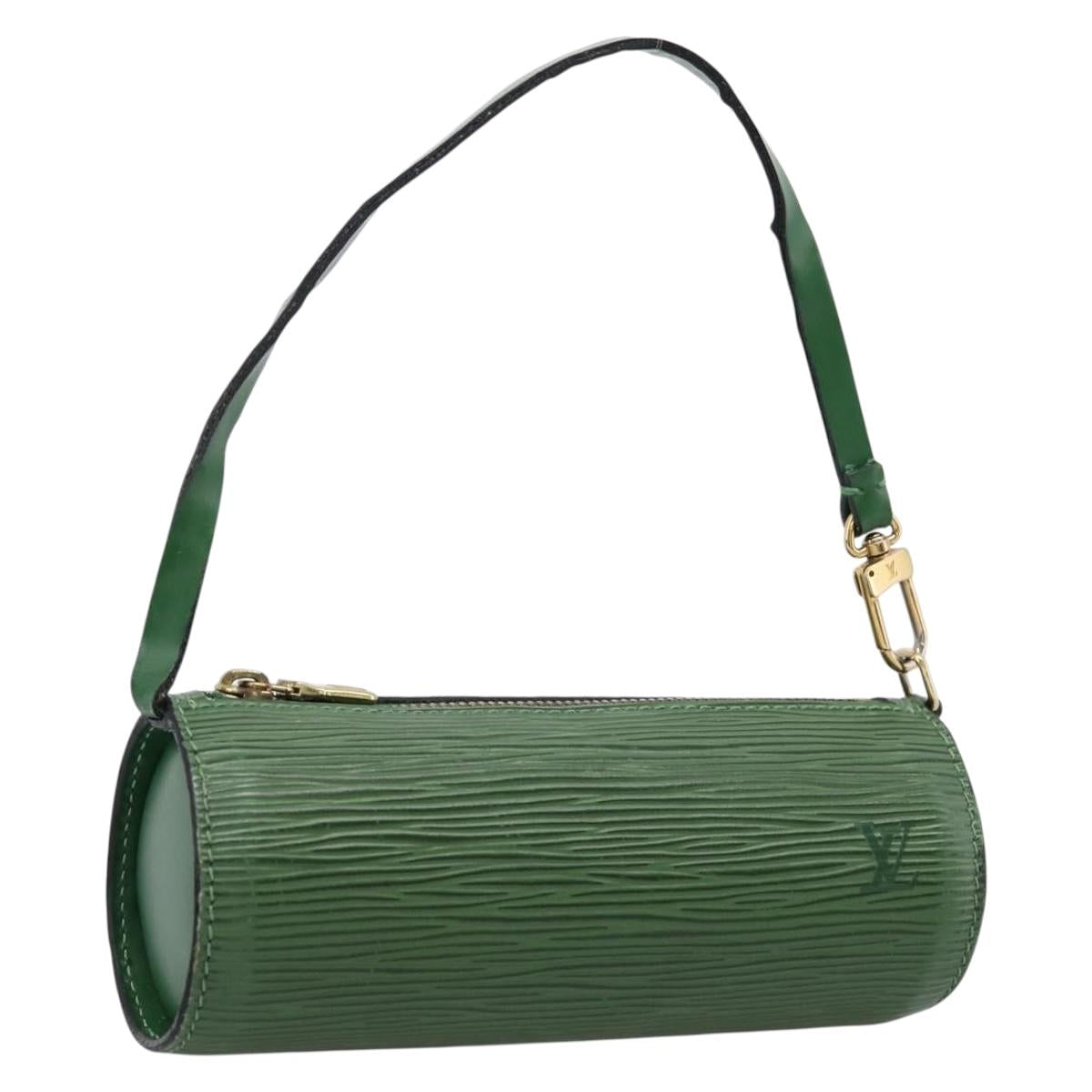 LOUIS VUITTON Epi Soufflot Pouch Green LV Auth BA16523