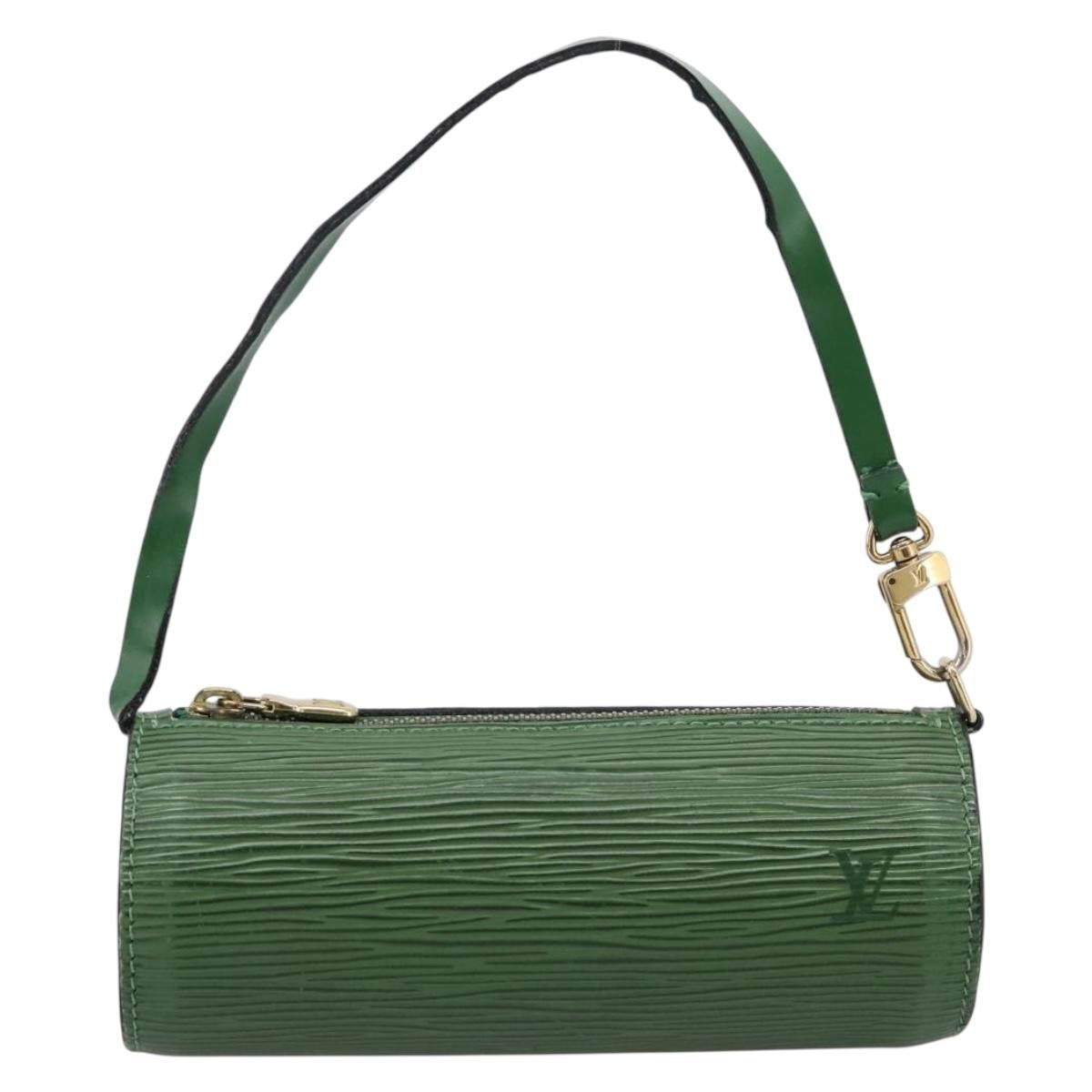 LOUIS VUITTON Epi Soufflot Pouch Green LV Auth BA16523